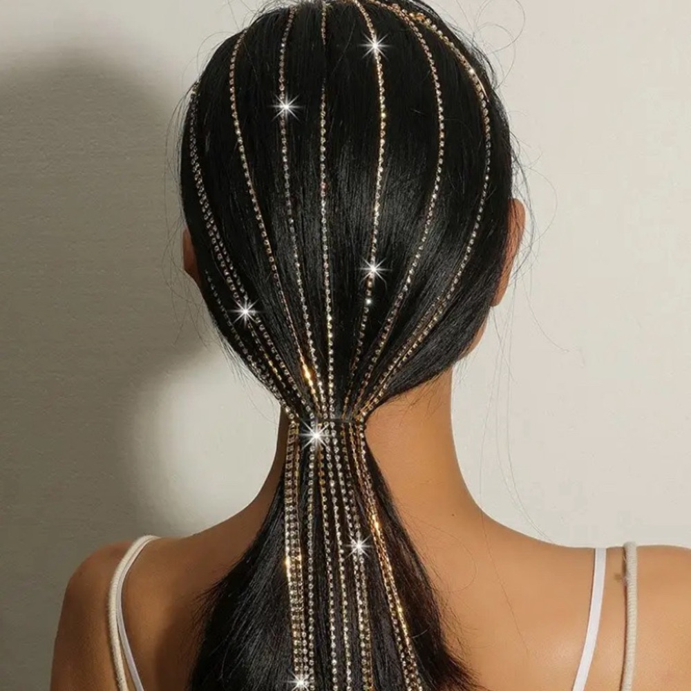 2 in 1 | Golden Sparkling Headband Hair Accessory Wedding Party Casual - Picture 2 of 8